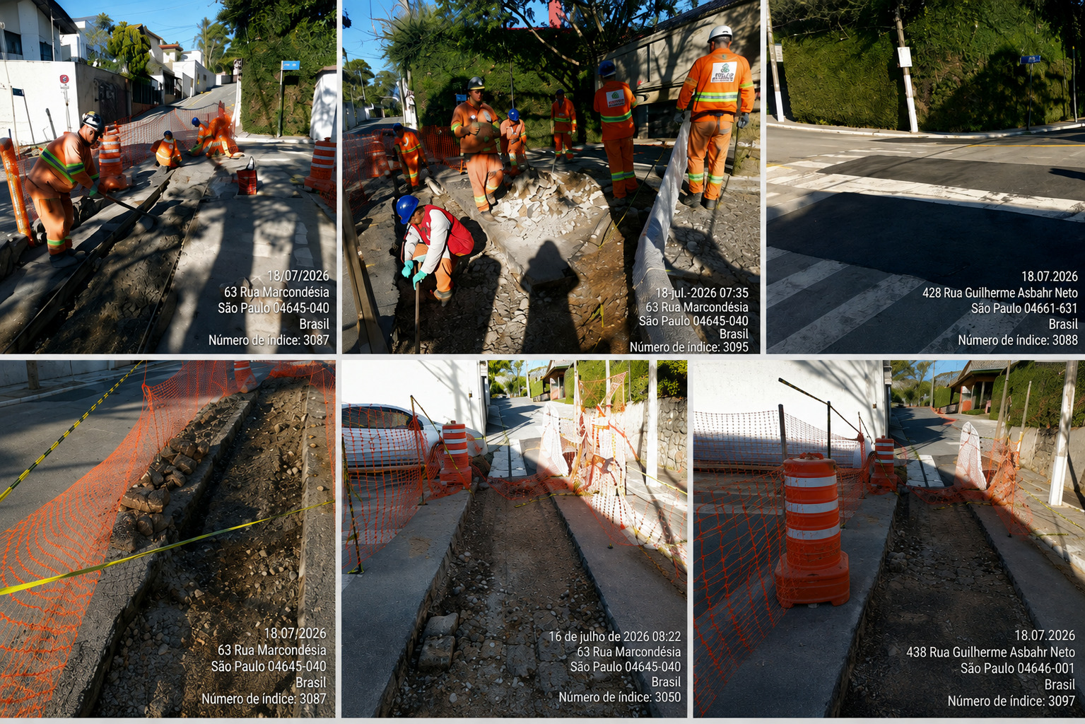 Obras no cruzamento da Rua Marcondésia com a Rua Guilherme Asbahr Neto